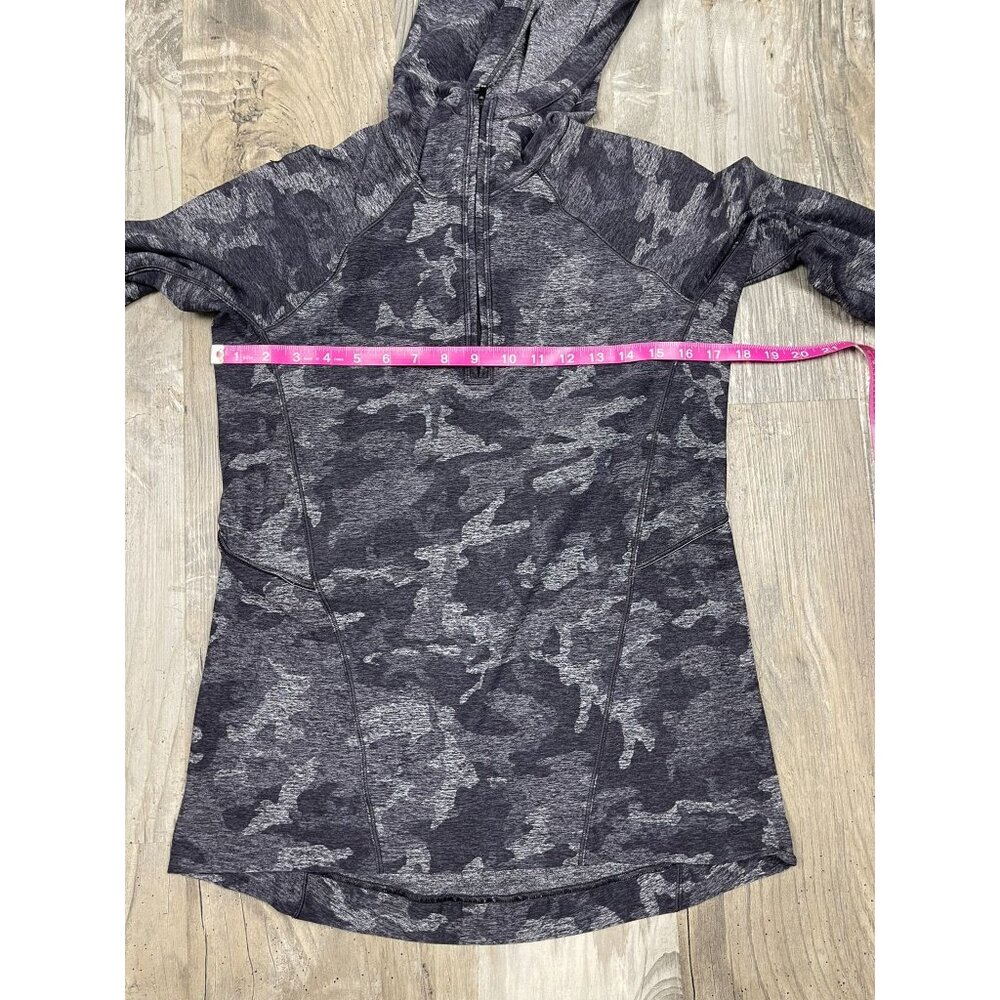 Lululemon Warm Stabilizer 1/2 Zip Hoodie 4 Gray Black Incognito Camo Running - Picture 10 of 11